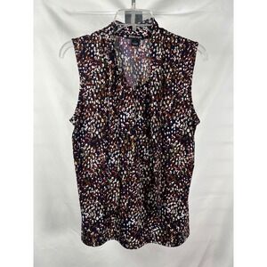 BYdesign Sleeveless Mock Neck Abstract Print Top Women's Size L